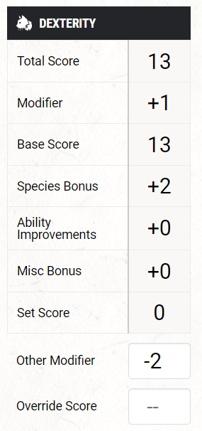 Score override example